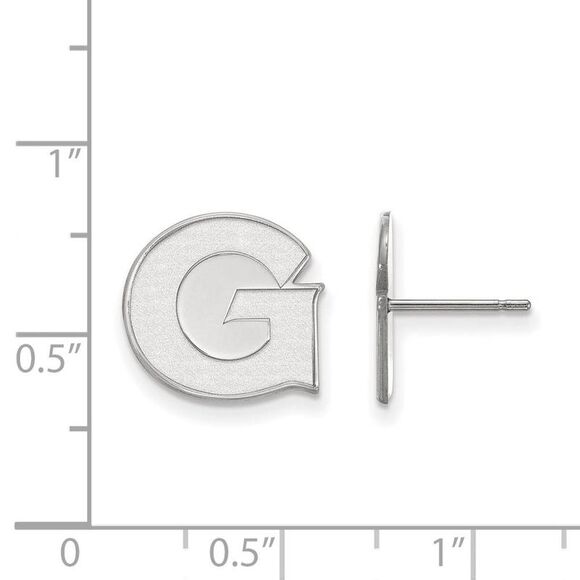 10k White Gold Georgetown University Small Post Earrings - Picture 2 of 4